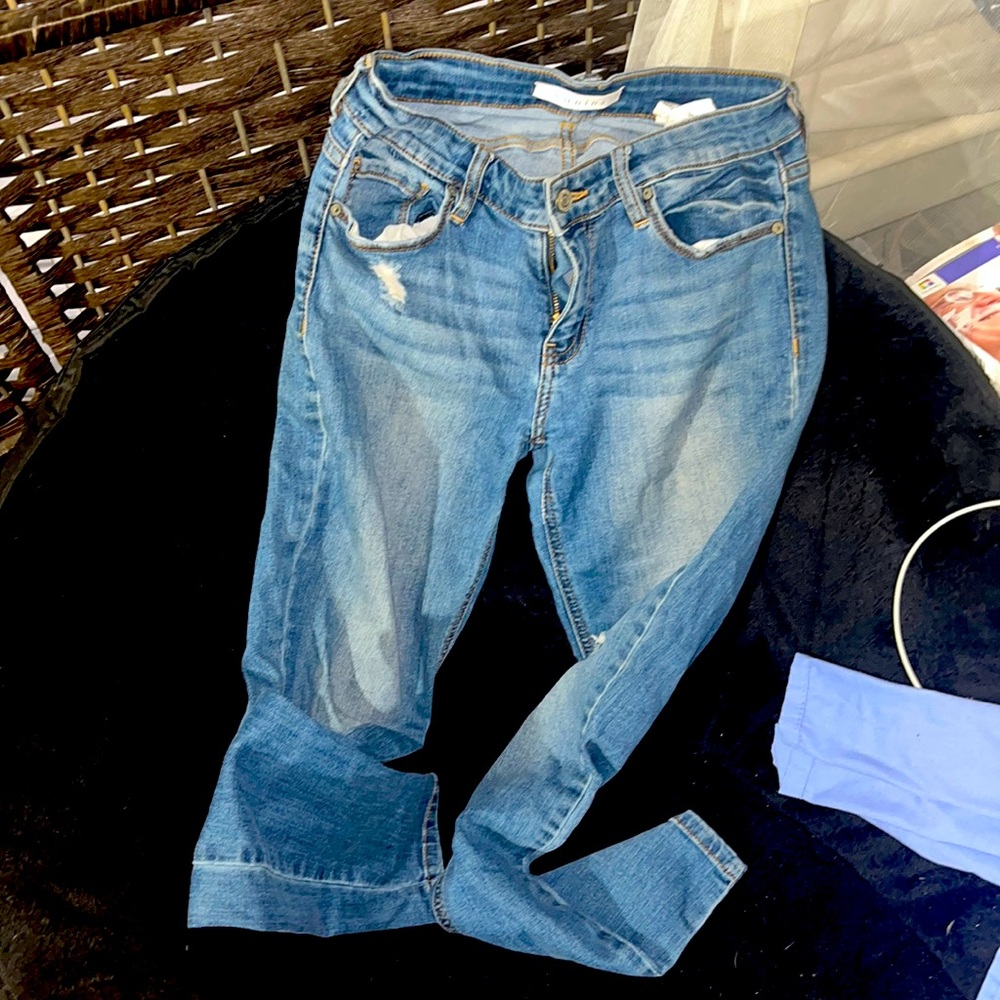 Eunina Blue Denim Low Rise Skinny Ankle Size 7